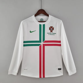 Camisa Manga Longa Seleção Portugal Away 2012 - Nike Retrô Masculina - Branca/Vermelha