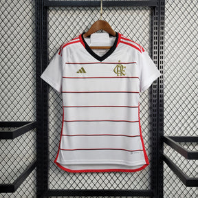 Camisa Flamengo Away 2023/24 - Adidas Torcedor Feminina - Branca/Vermelha