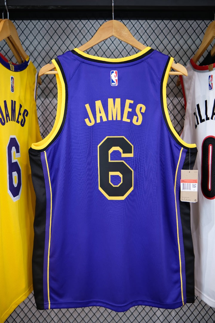 Regata NBA Los Angeles Lakers Statement 22/23 LeBron James 6 Roxa