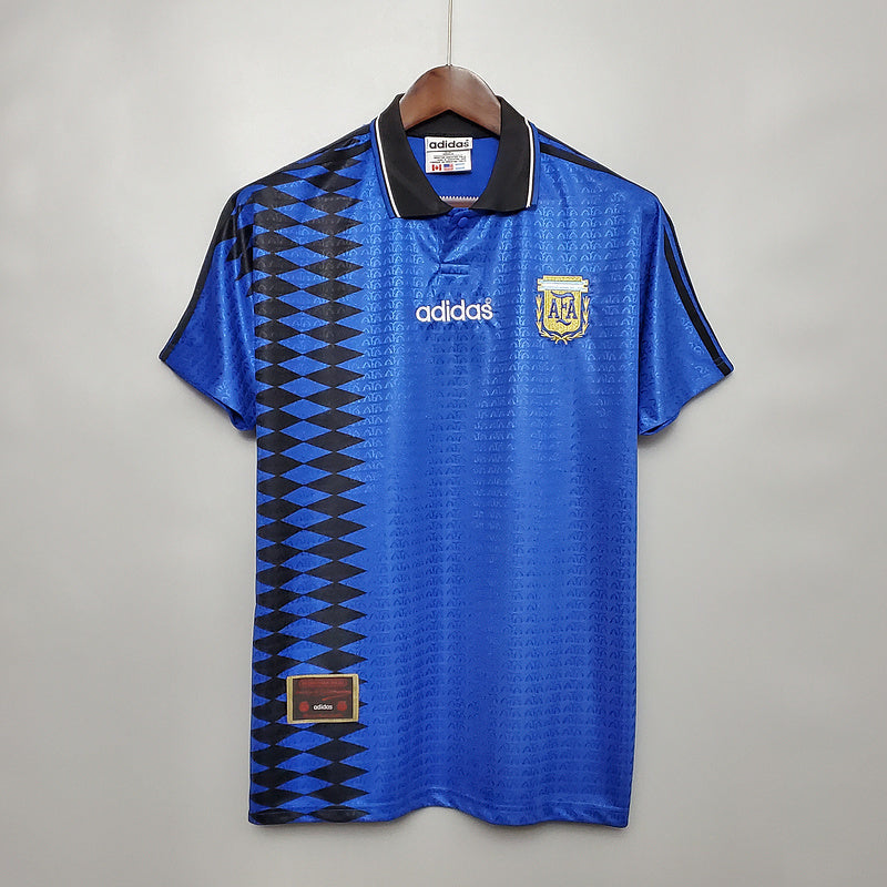 Camisa Seleção Argentina 1994 - Adidas Retrô Masculina - Edição Especial - Azul/Preta