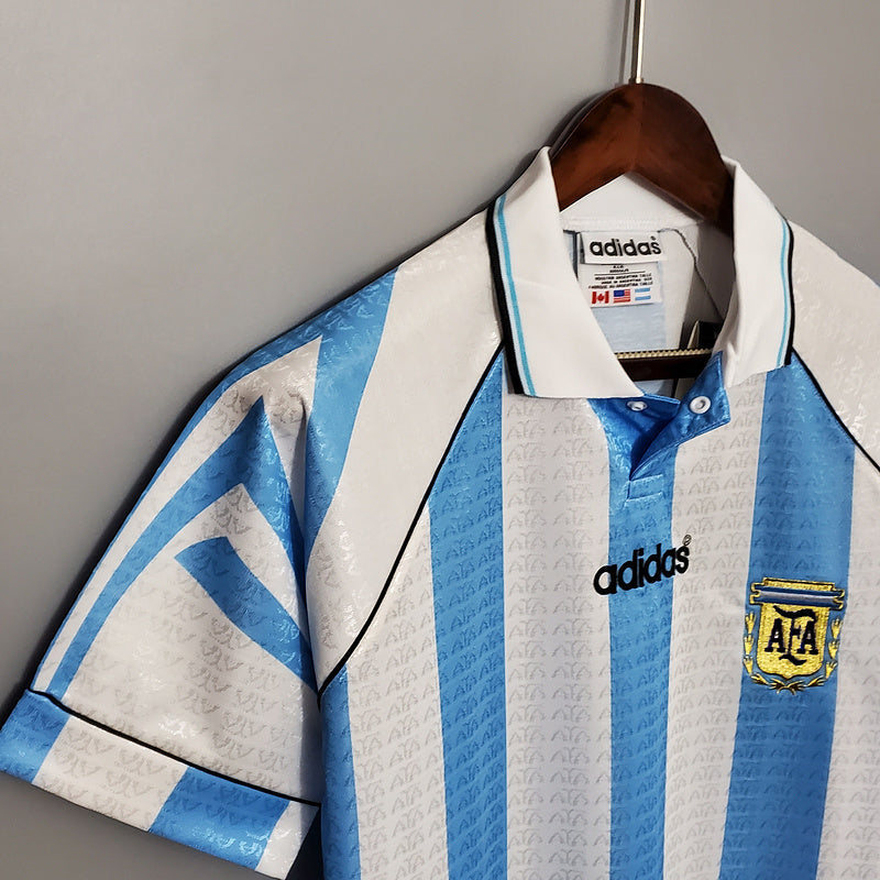 Camisa Seleção Argentina Home 1997/98 - Adidas Retrô Masculina - Azul/Branca