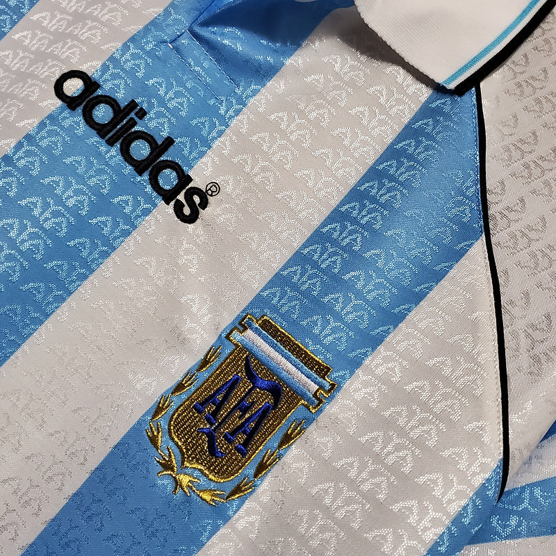 Camisa Seleção Argentina Home 1997/98 - Adidas Retrô Masculina - Azul/Branca