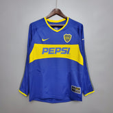 Camisa Manga Longa Boca Juniors Home 2003/04 - Nike Retrô Masculina - Azul/Amarela