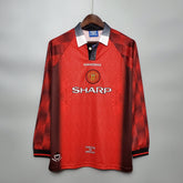 Camisa Manga Longa Manchester United 1996 Umbro Retrô Masculina - Vermelha