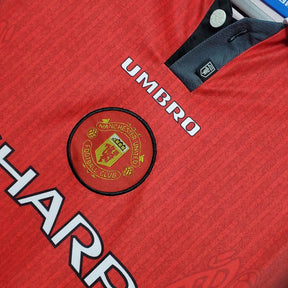 Camisa Manga Longa Manchester United 1996 Umbro Retrô Masculina - Vermelha