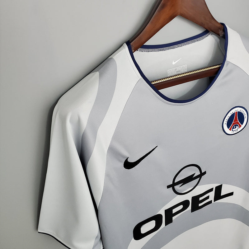 Camisa PSG 2001/2002 - Nike Retrô Masculina - Cinza/Preta