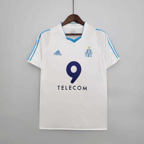 Camisa Olympique Marseille 2002/03 - Adidas Retrô Masculina - Branca/Azul