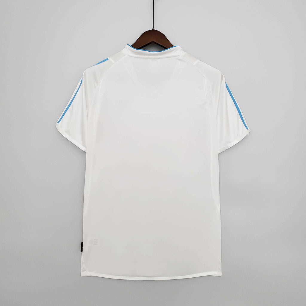 Camisa Olympique Marseille 2002/03 - Adidas Retrô Masculina - Branca/Azul