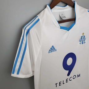 Camisa Olympique Marseille 2002/03 - Adidas Retrô Masculina - Branca/Azul