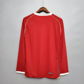 Camisa Manga Longa Manchester United 2006/07 - Nike Retrô Masculina - Vermelha/Branca