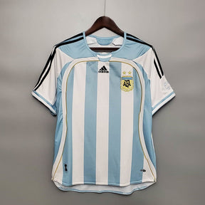 Camisa Seleção Argentina Home 2006 - Adidas Retrô Masculina - Azul/Branca