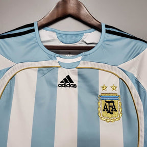 Camisa Seleção Argentina Home 2006 - Adidas Retrô Masculina - Azul/Branca