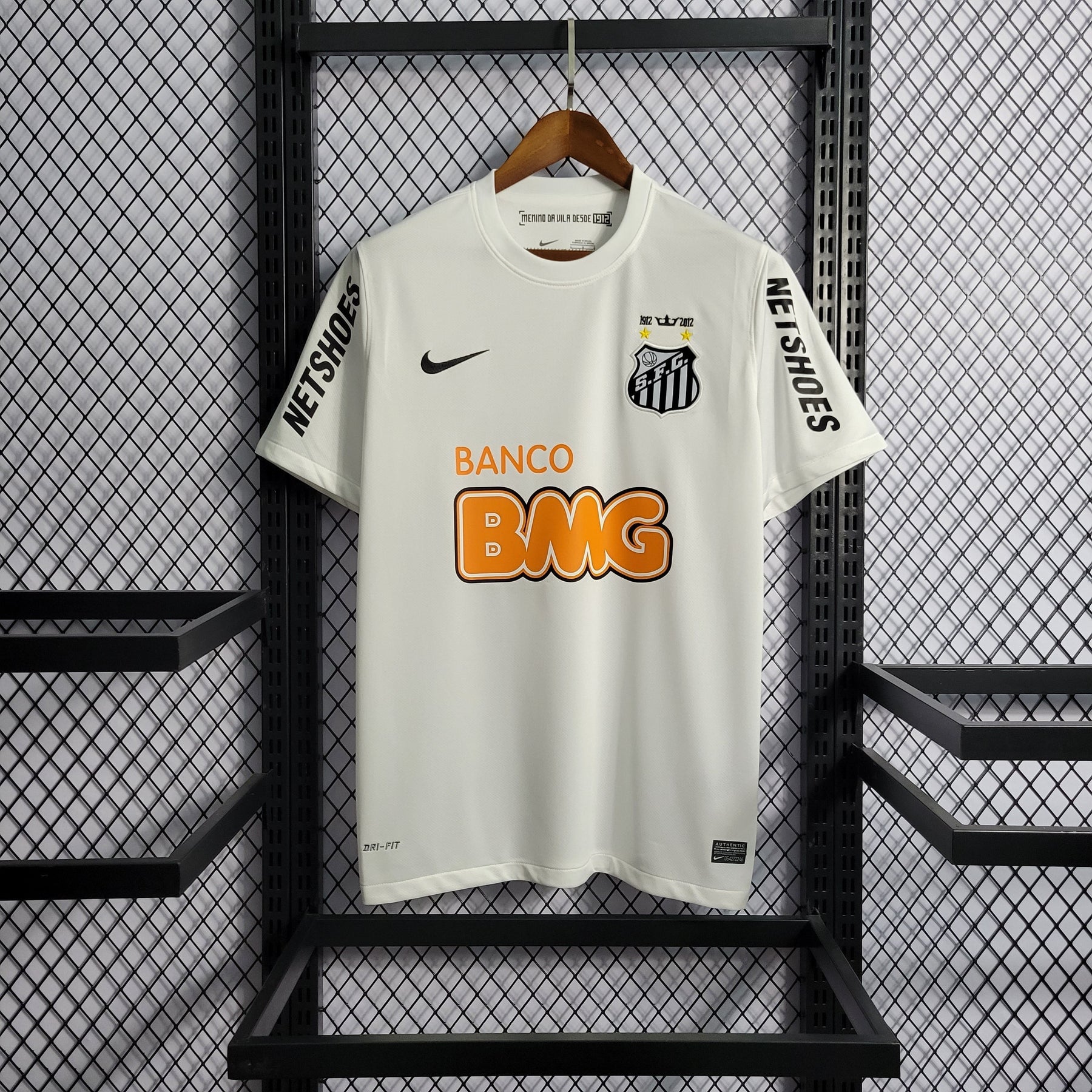 Camisa Santos Home 2011/12 - Nike Retrô Masculina - Branca/Preta