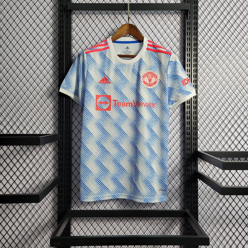 Camisa Manchester United Away 2021/22 - Adidas Torcedor Masculina - Azul/Branca