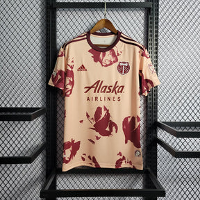 Camisa Portland Timbers Away 2022/23 - Adidas Torcedor  Masculina - Salmão/Bordo