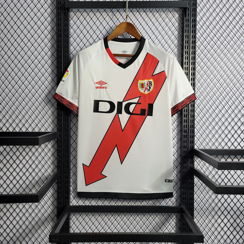 Camisa Rayo Valecano Home 2022/23 - Umbro Torcedor  Masculina - Branca/Vermelha