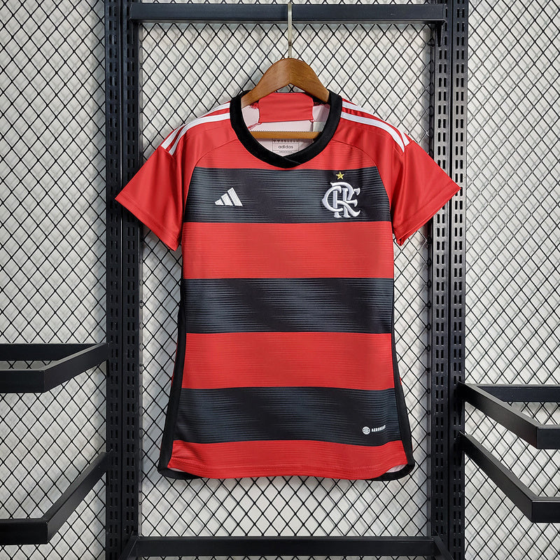 Camisa Flamengo Home 2023/24 – Adidas Torcedor Feminina - Vermelha/Preta