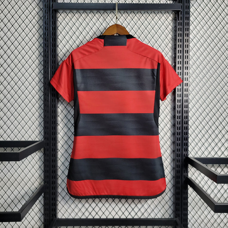 Camisa Flamengo Home 2023/24 – Adidas Torcedor Feminina - Vermelha/Preta