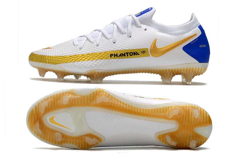 Chuteira Nike Phantom GT Elite Branco/Dourado