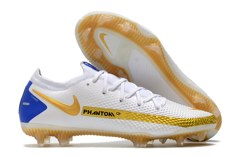 Chuteira Nike Phantom GT Elite Branco/Dourado