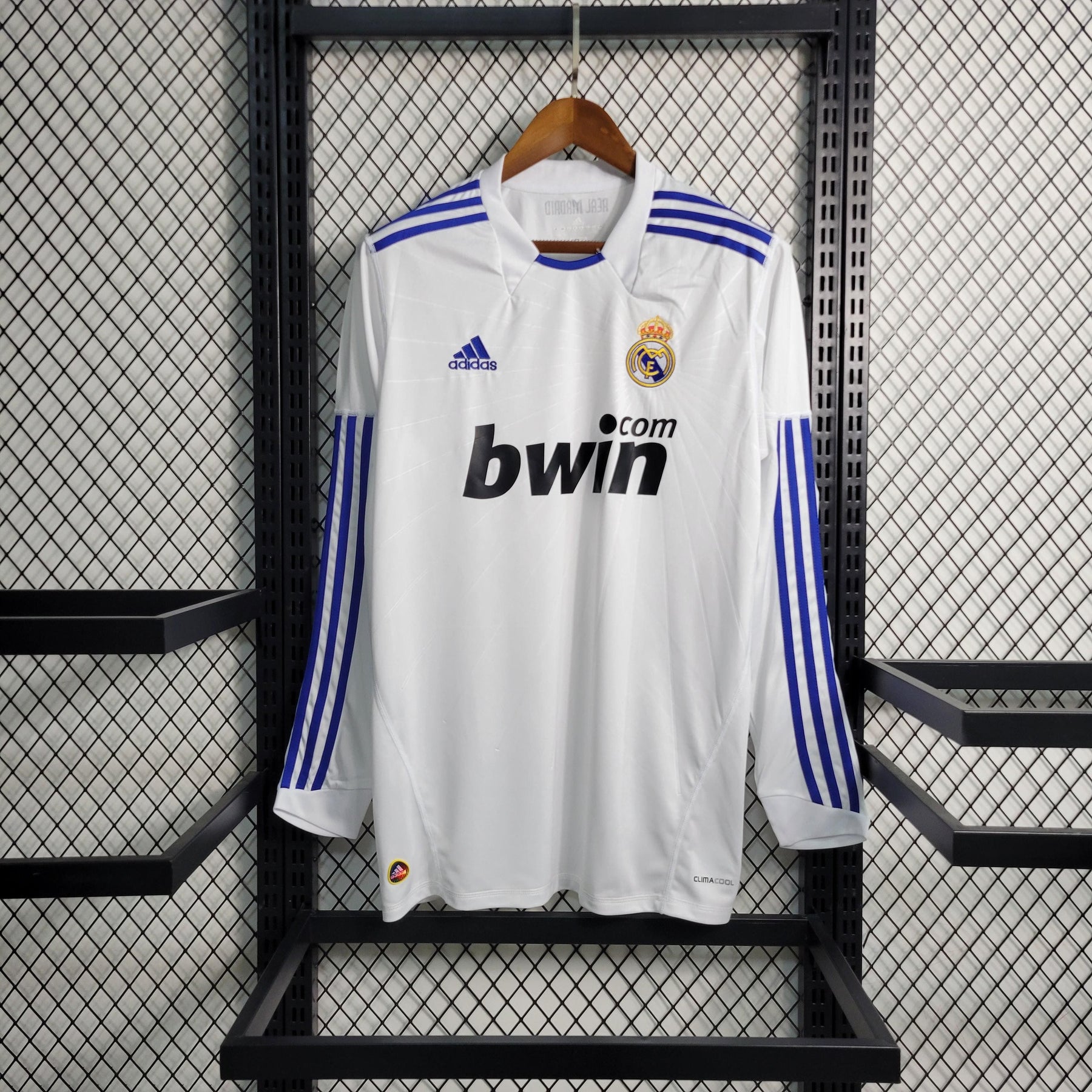 Camisa Manga Longa Real Madrid Home 2010/11 - Adidas Retrô Masculina - Branca/Azul