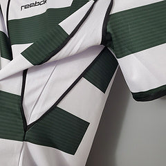 Camisa Sporting 2001/02 - Reebok Retrô Masculina - Branca/Verde