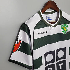 Camisa Sporting 2001/02 - Reebok Retrô Masculina - Branca/Verde