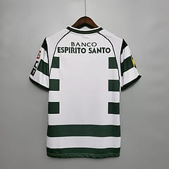 Camisa Sporting 2001/02 - Reebok Retrô Masculina - Branca/Verde