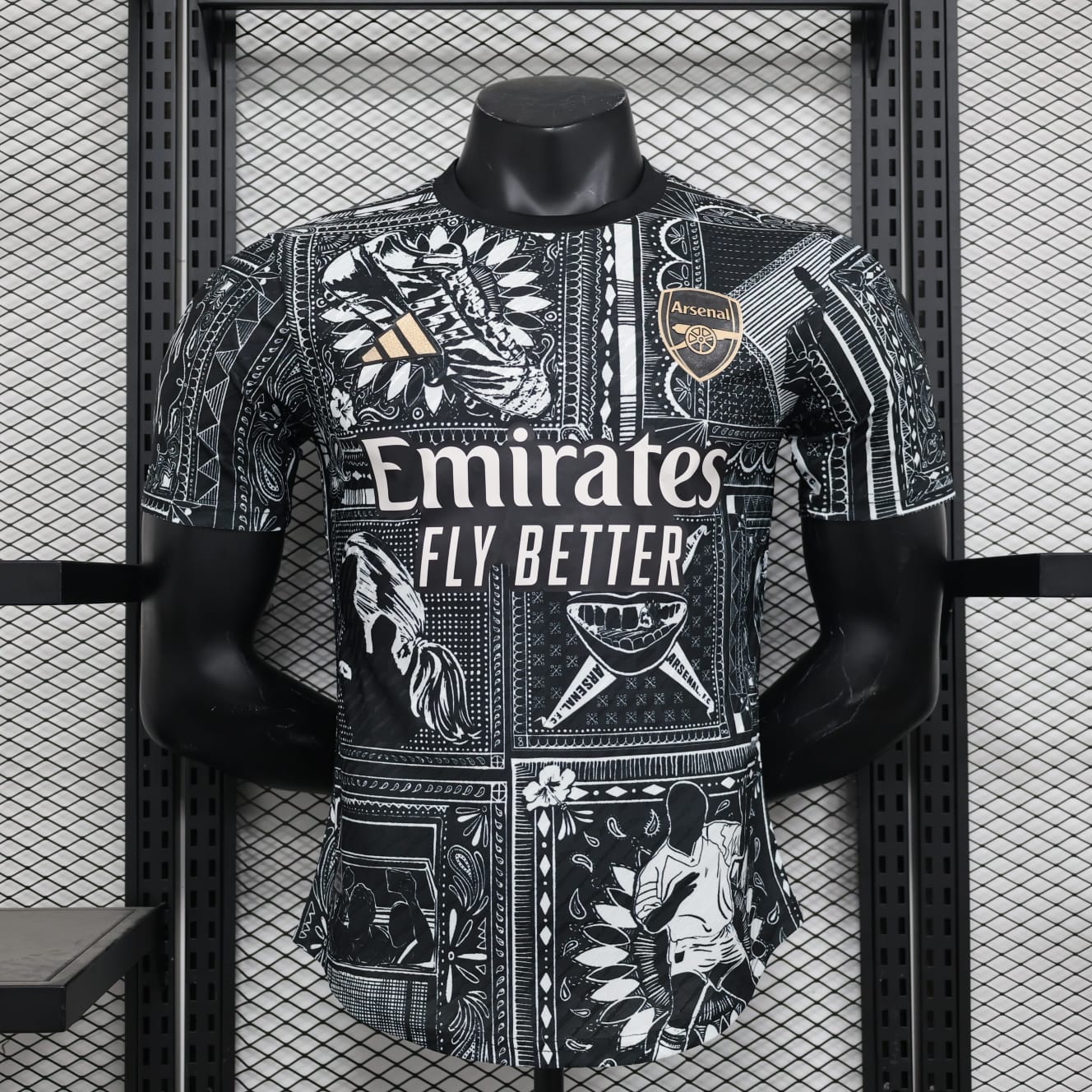 Camisa Arsenal Edição Especial 2023/24 - Adidas Jogador Masculina - Preta/Branca