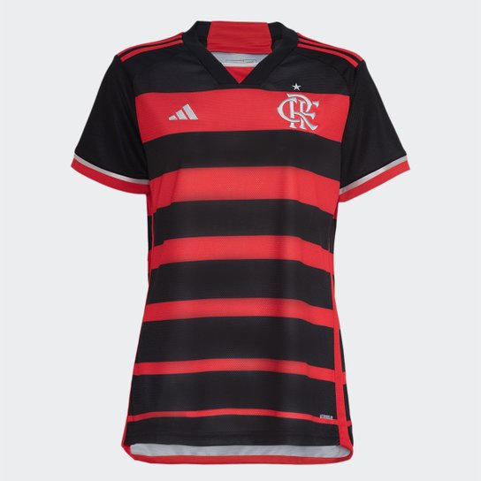 Camisa Flamengo Home 2024/25 - Adidas Torcedor Feminina - Vermelha/Preta