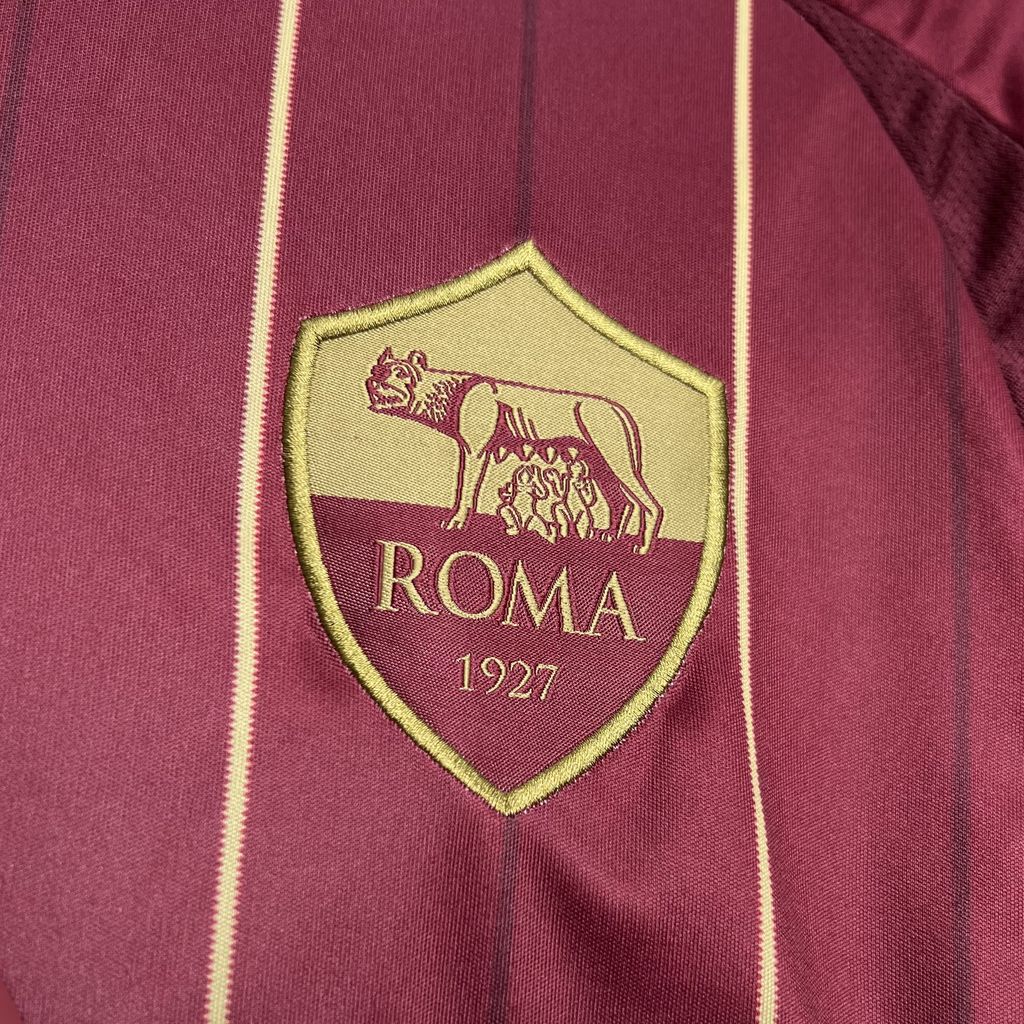 Camisa Roma Home 2024/25 - Adidas Torcedor Masculina - Vermelha/Dourada