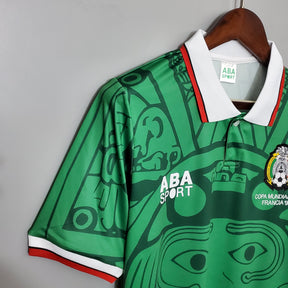 Camisa Seleção México Home 1998 - ABA Sport Retrô Masculina - Verde/Branca