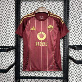 Camisa Roma Home 2024/25 - Adidas Torcedor Masculina - Vermelha/Dourada