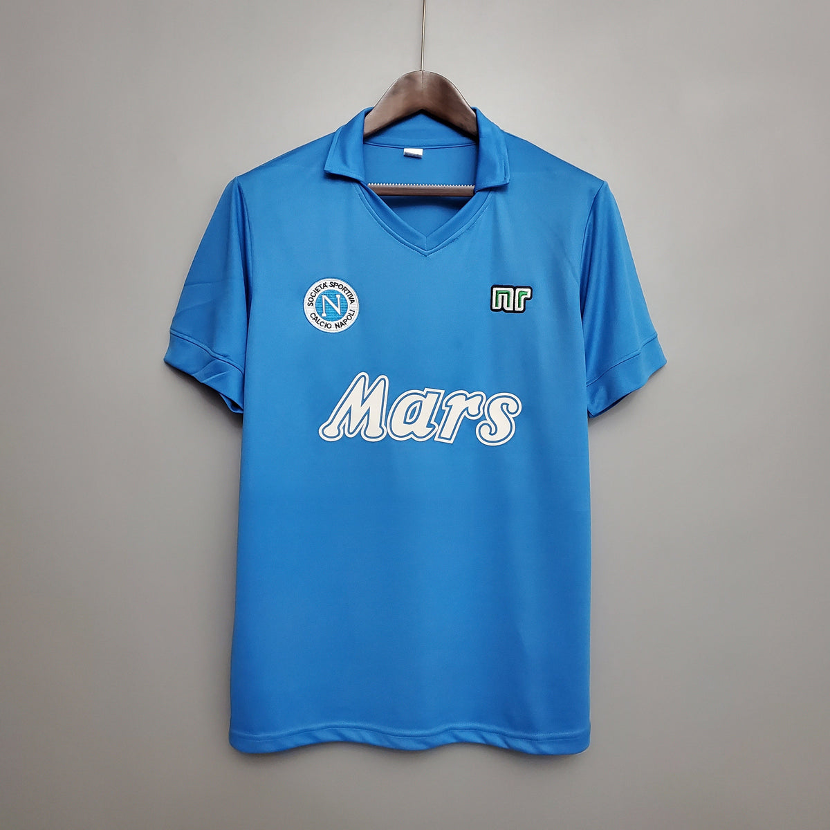 Camisa Napoli Home 1988/89 - nr Retrô Masculina - Azul/Branca