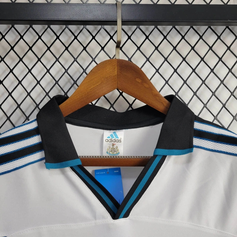 Camisa Newcastle Away 1999/00 - Adidas Retrô Masculina - Branca/Azul