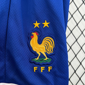 Kit Infantil Seleção França Away 2024/25 - Nike Torcedor - Branca/Azul