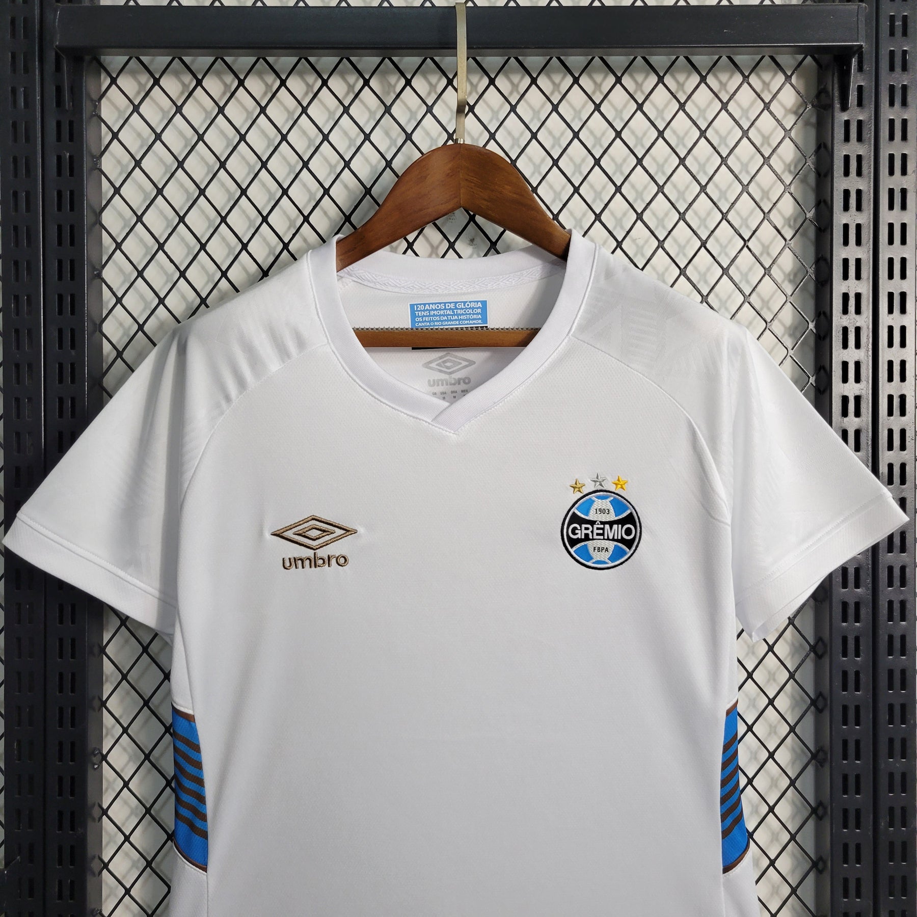 Camisa Feminina Grêmio Away 2023/24 - Umbro Torcedor Masculina - Branca/Azul