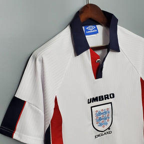 Camisa Seleção Inglaterra Home 1998/99 - Umbro Retrô Masculina - Branca/Azul