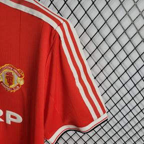 Camisa Manchester United Home 1984 - Adidas Retrô Masculina - Vermelha/Branca