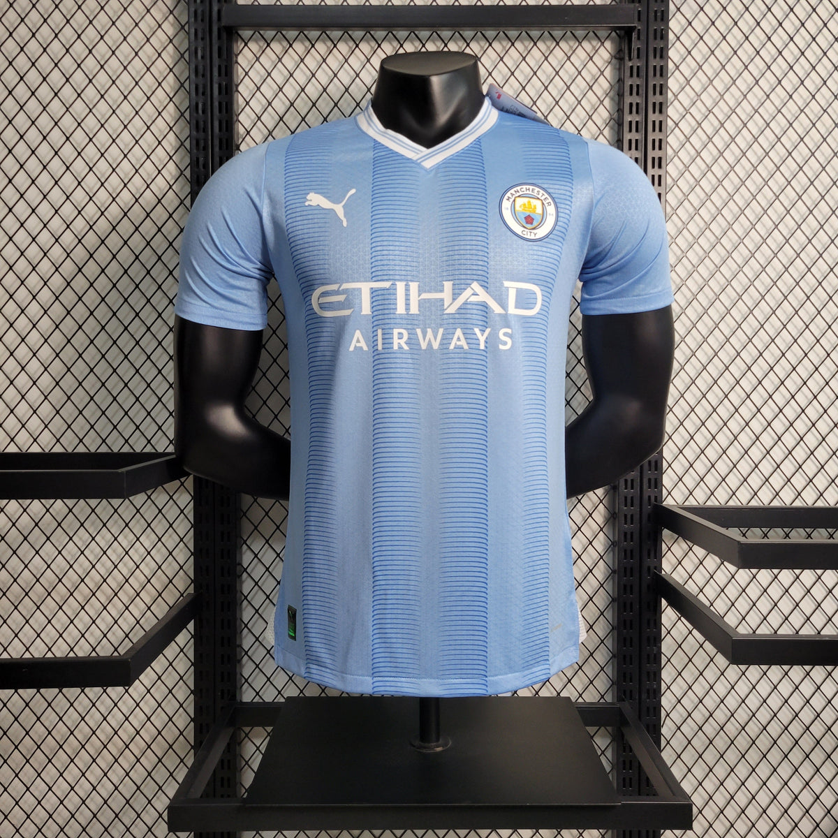 Camisa Manchester City Home 2023/24 - Puma Jogador Masculina - Azul/Branca