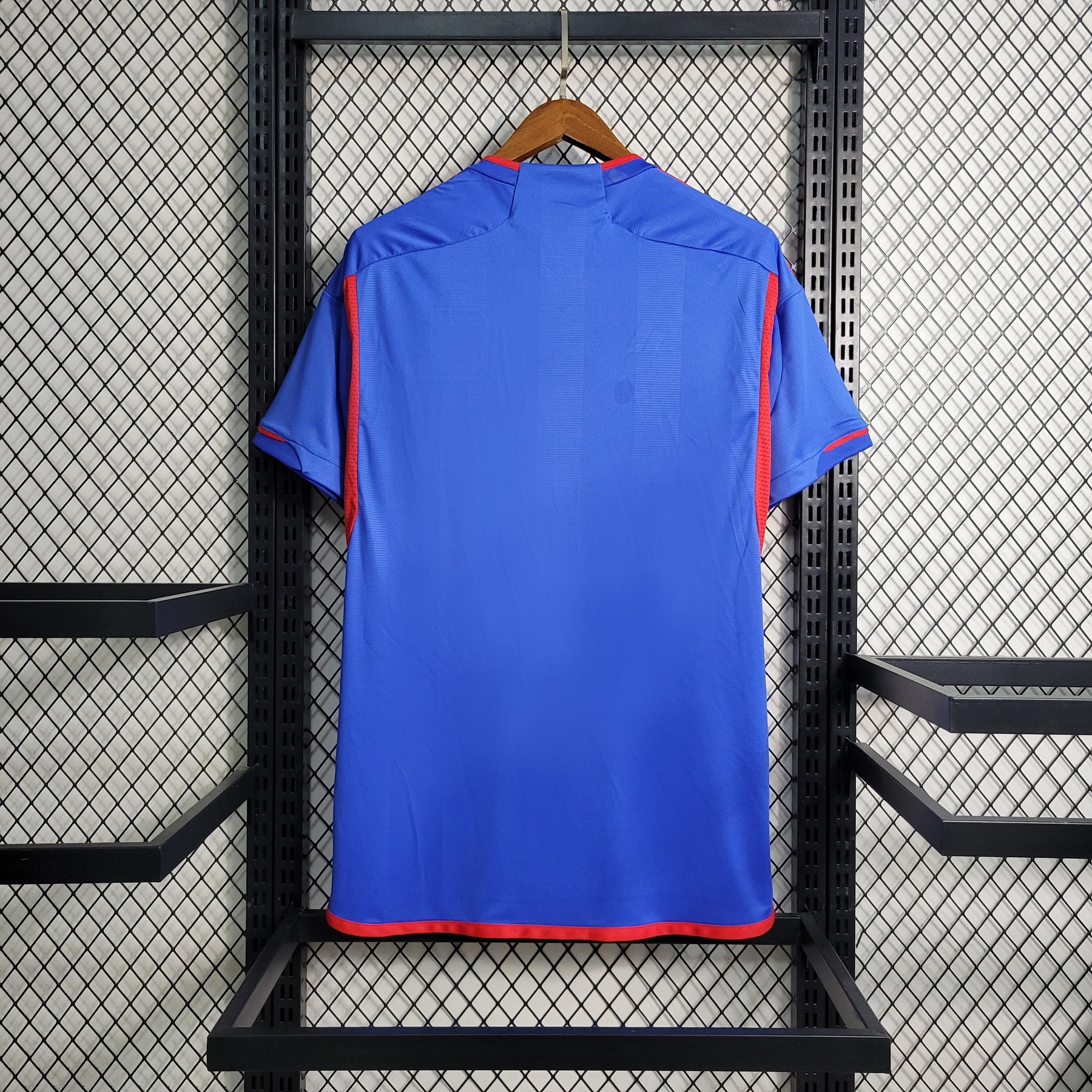 Camisa Lyon Away 2023/24 - Adidas Torcedor Masculina - Azul/Vermelha