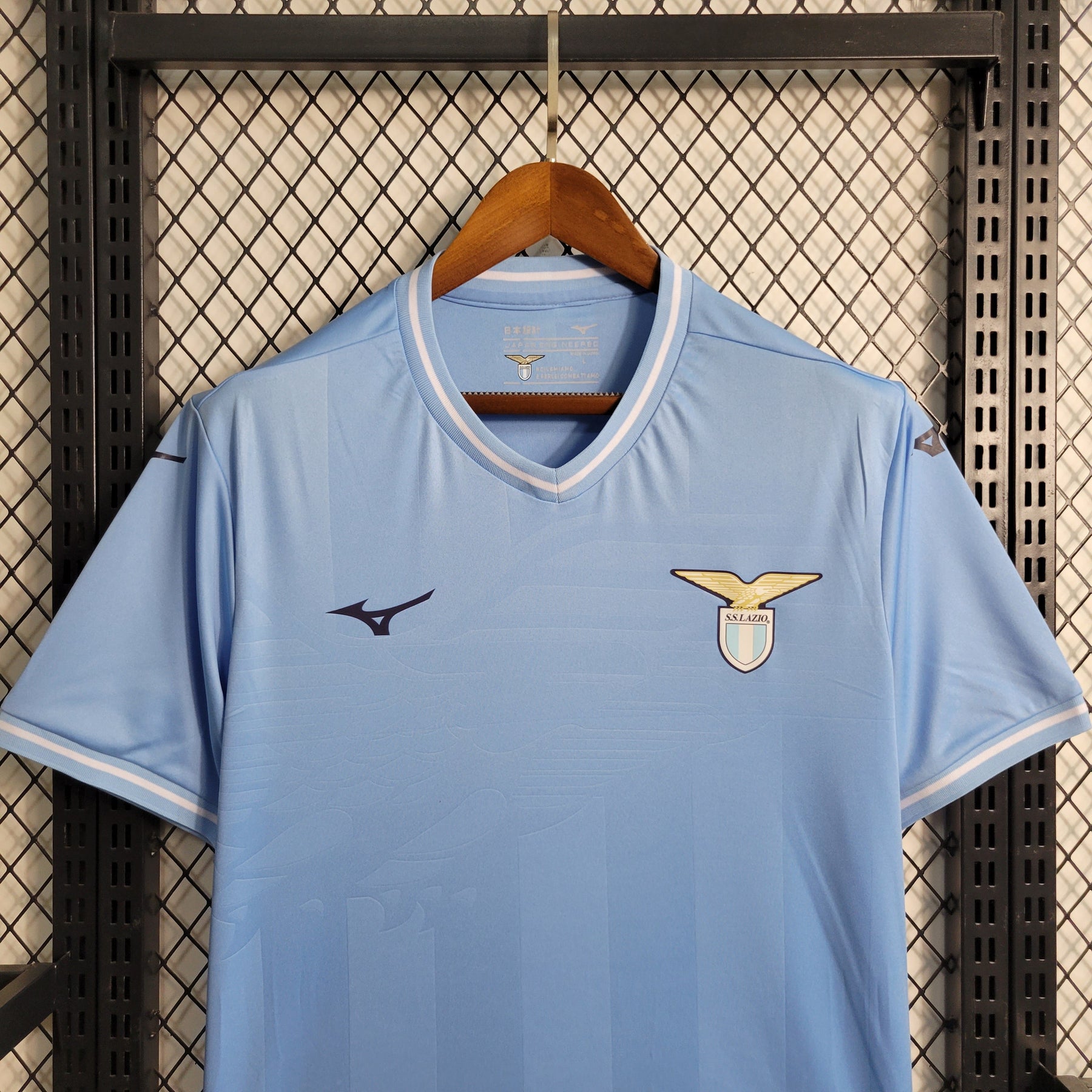 Camisa Lazio Home 2023/24 - Mizuno Torcedor Masculina - Azul