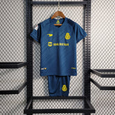 Kit Infantil Al-Nassr Away 2023/24 - Torcedor - Azul/Amarela