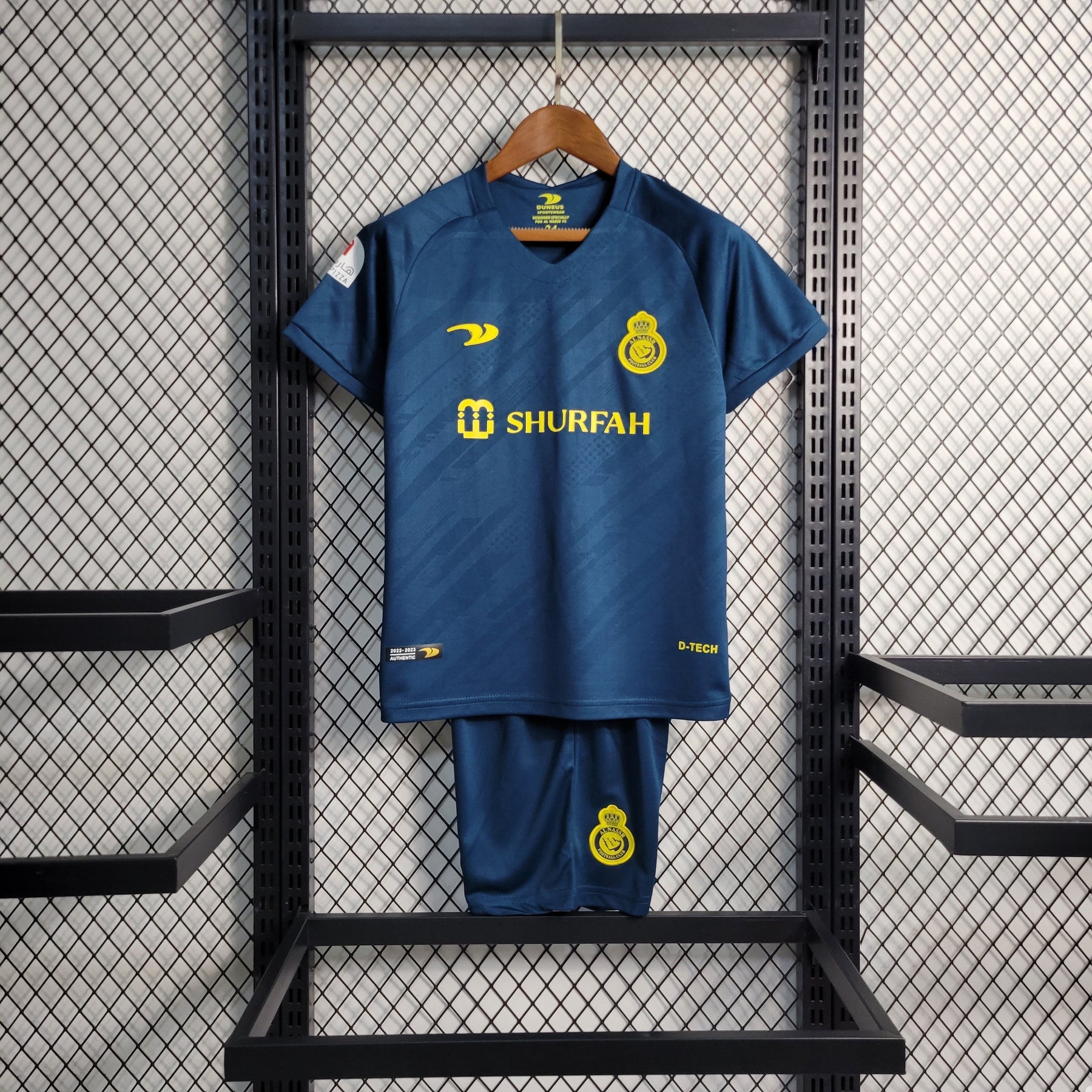 Kit Infantil Al-Nassr Away 2023/24 - Torcedor - Azul/Amarela