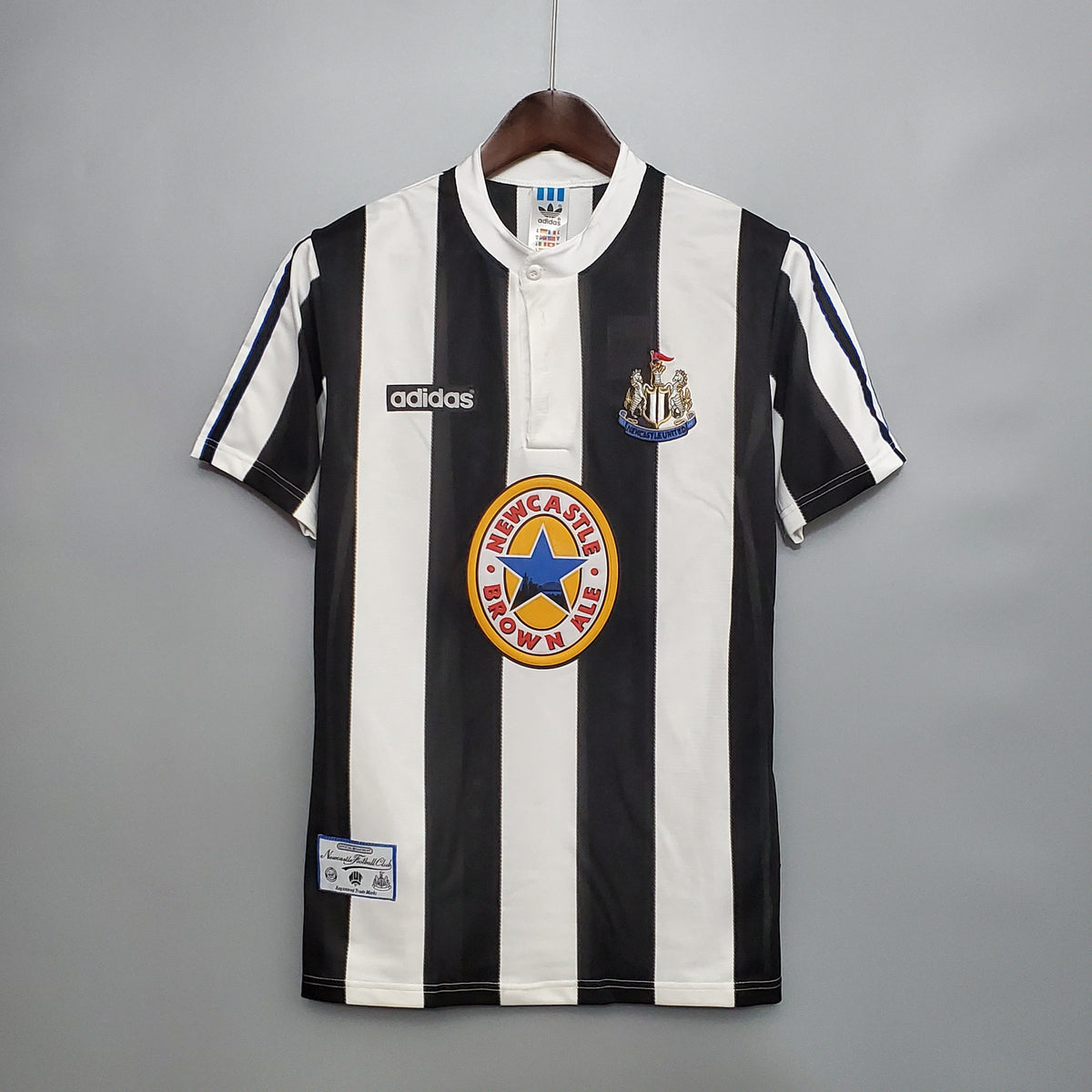 Camisa Newcastle Home 1995/97 - Adidas Retrô Masculina - Branca/Preta