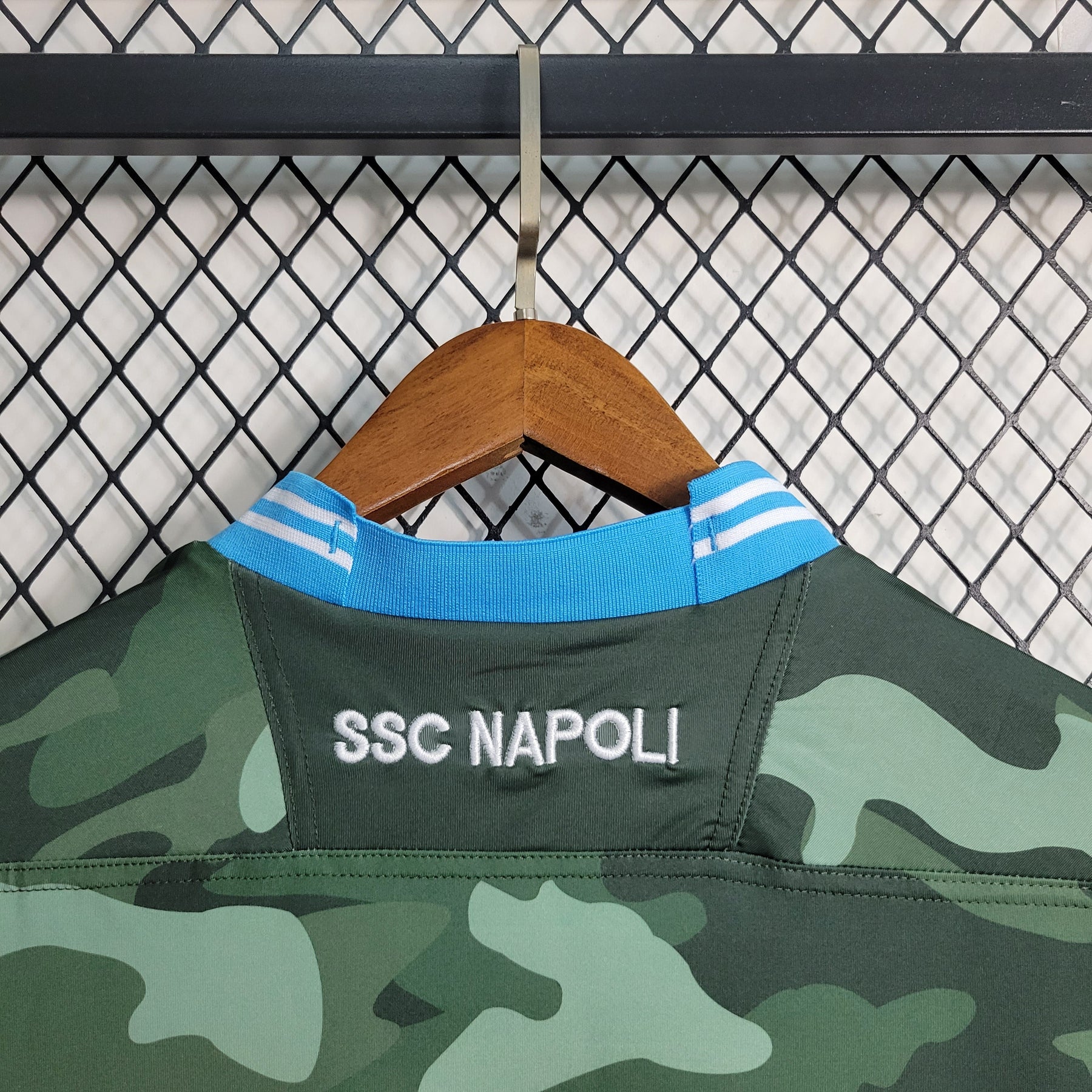 Camisa Napoli Home 2013/14 - Macron Retrô Masculina - Verde Camuflada