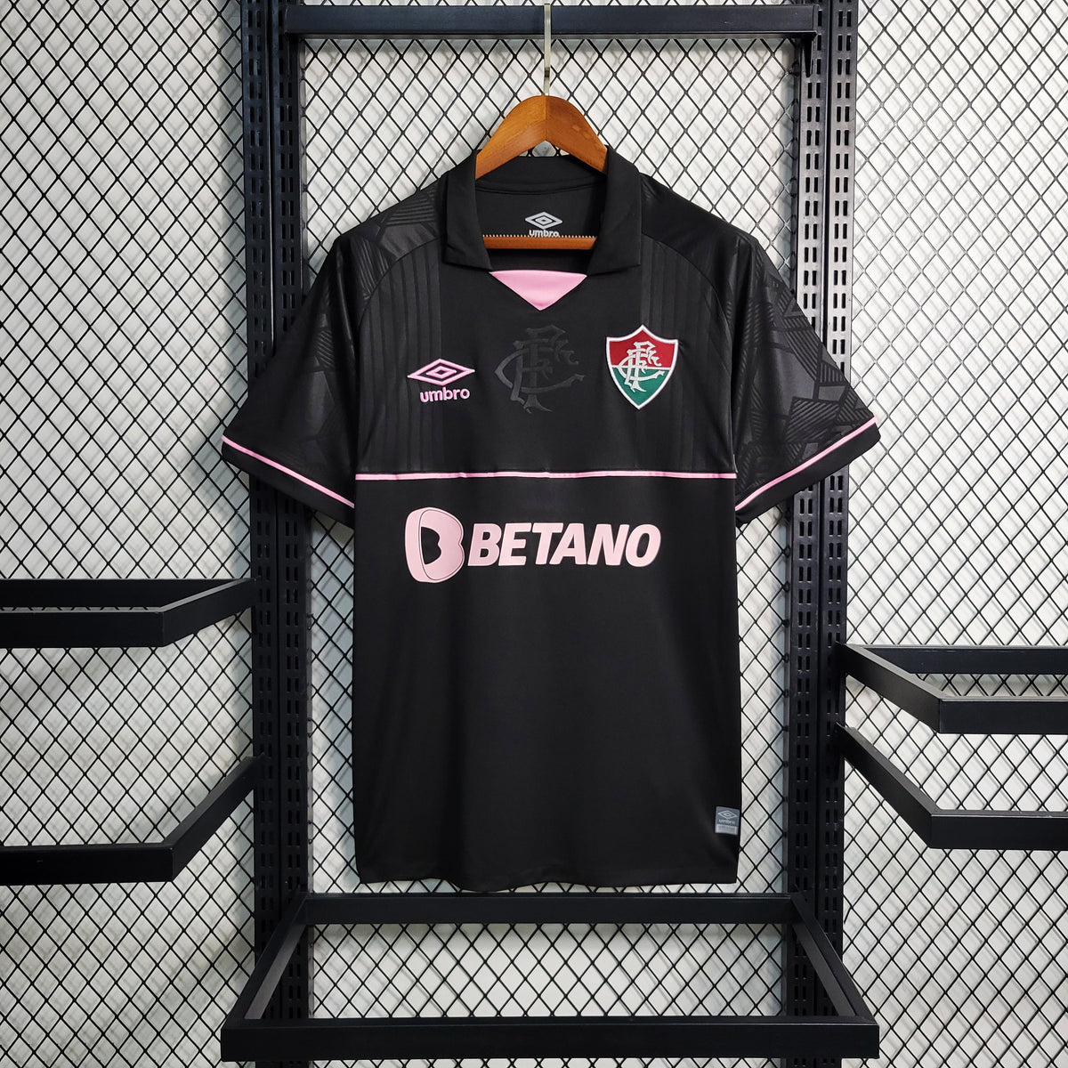 Camisa Fluminense Goleiro 2023/24 - Umbro Torcedor Masculina - Preta/Rosa