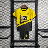 Kit Infantil Borussia Dortmund Home 2023/24 - Puma Torcedor - Amarela/Preta