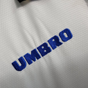 Camisa Inter de Milão Away 1997/98 - Umbro Retrô Masculina - Branca/Azul