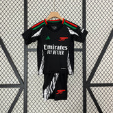 Kit Infantil Arsenal Away 2024/25 - Adidas Torcedor - Preta/Branca